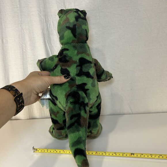 Build A Bear Workshop BAB T-Rex Dinosaur Green Camouflage Plush Stuffed Animal - Picture 5 of 6